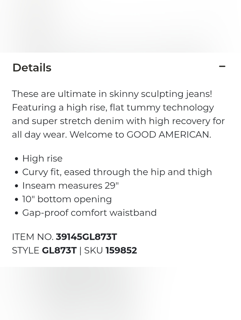 Good American Buckle "Good Legs" Tall High Rise Skinny Jean, Women's Size 14 - Picture 12 of 13